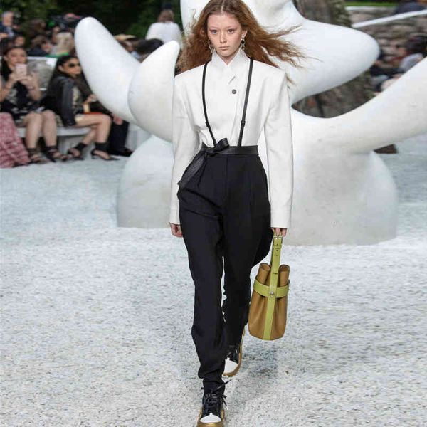 

pants drop runway elegant style temperature knife countestant pocket slim fit women's one-piece, White