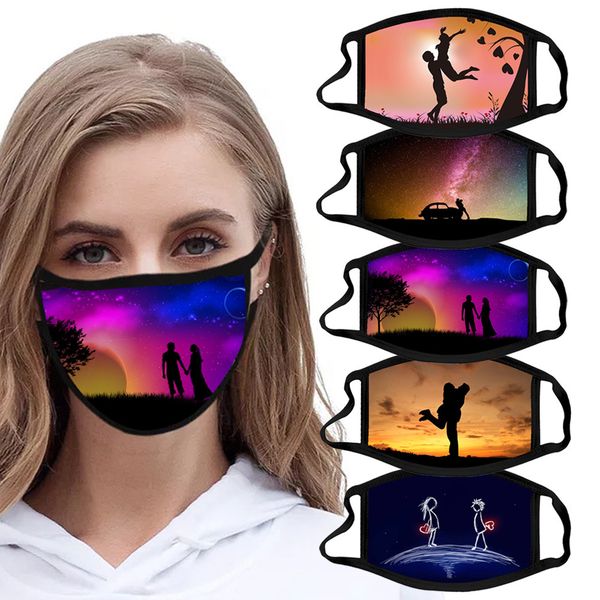 

custom logo valentine's day cloth soft cotton mask washable and dustproof