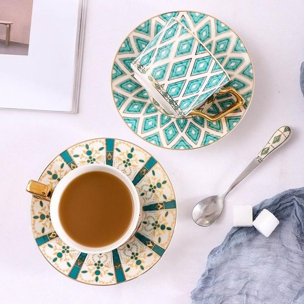 

european phnom penh coffee cup and saucer set british creative ceramic mugs high-end simple afternoon tea tableware cups & saucers