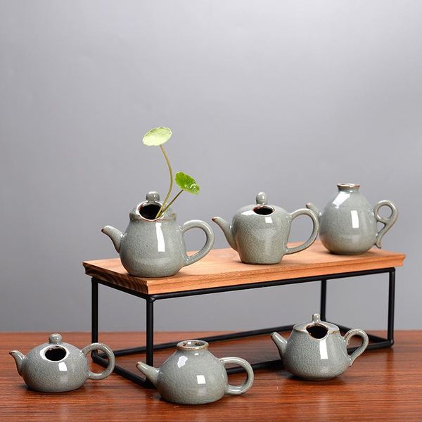 

ge kiln mini ceramic small vase creative home decoration living room fingertip pot flower arrangement water planters & pots