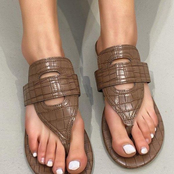 

slippers 2021 summer fashion leather women's slipper solid color casual flip flops roman beach shoes ladies sandalias female footwear, Black