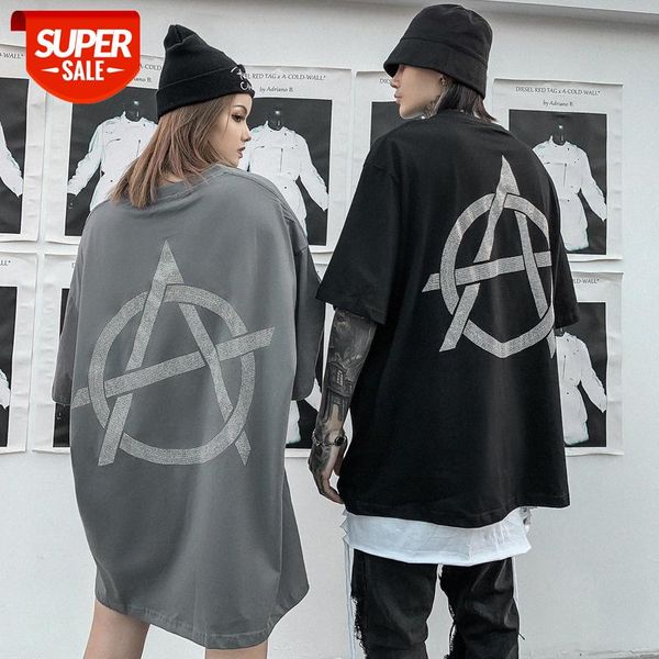 

diamond short-sleeved t-shirt men and girls bf lazy wind loose oversize drop shoulder five-point sleeves #xn8a, White;black