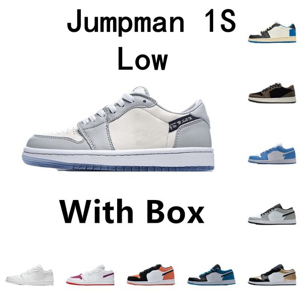

jumpman 1s low basketball shoes mens womens air jorden white black unc smoke grey bred toe trainers sneakers blue fashion sports outdoor cas