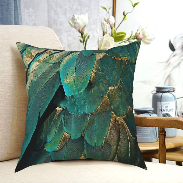 

cushion/decorative pillow feather glitter teal and gold throw pillo square case cushions for sofa vintage pillowcover home decor