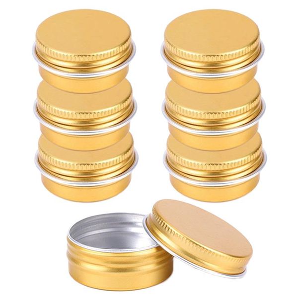 

storage bottles & jars 10/20pcs empty gold aluminum tins cream nail candle cosmetic container screw round spice 5g 10g 15g 20g