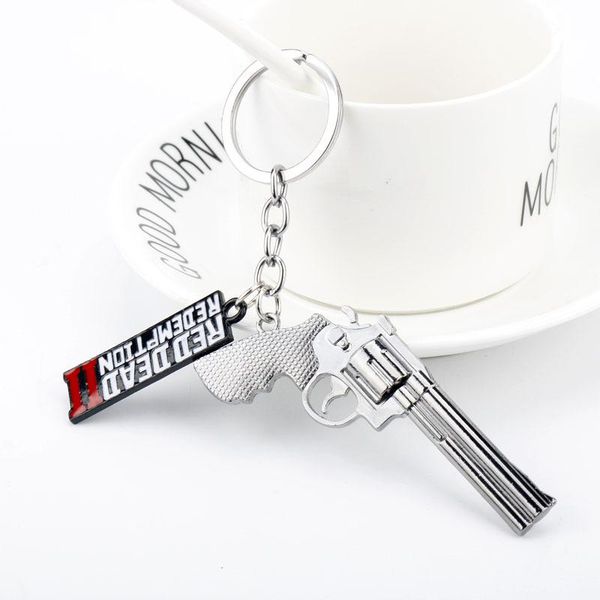 

keychains film and television metal keychain wilderness big darts 2 guns men women jewelry souvenir gift, Silver