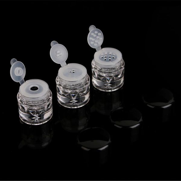 

storage bottles & jars 10/50pcs 2g 3ml black+clear plastic loose powder jar with flip sifter empty round packing diy cosmetic container tool