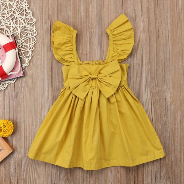 

girl's dresses 2021 girls summer dress toddler kids baby clothes ruffle bow party casual outfits, Red;yellow