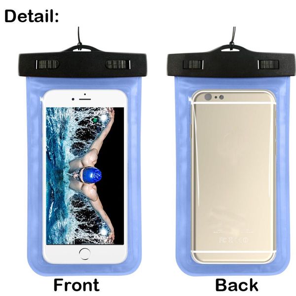 İPhone 12 için evrensel su geçirmez kılıflar 11 xr xs Samsung telefon şeffaf net çanta yüzme kuru kese kapağı tam koruyucu dokunmatik ekran esnek