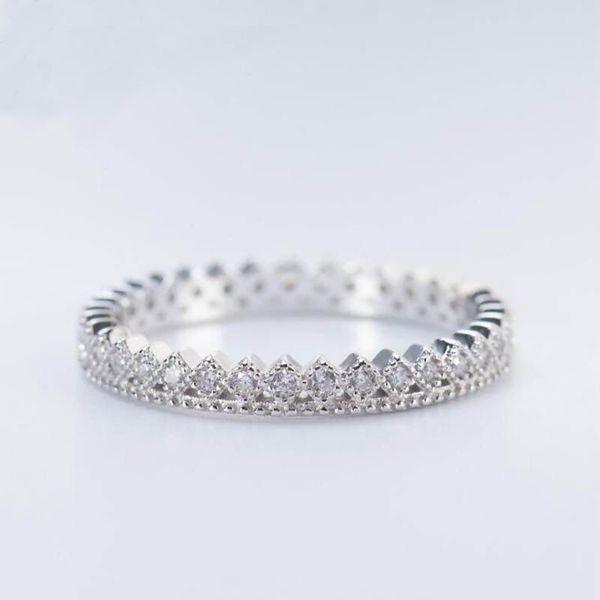 

cluster rings ruifan 2021 crown shape cubic zircon ring 925 sterling silver engagement wedding band for women men bague femme yri068, Golden;silver