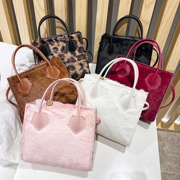 

and plush bag autumn all-match winter female messenger small shoulder women square portable new 2021 mrglt