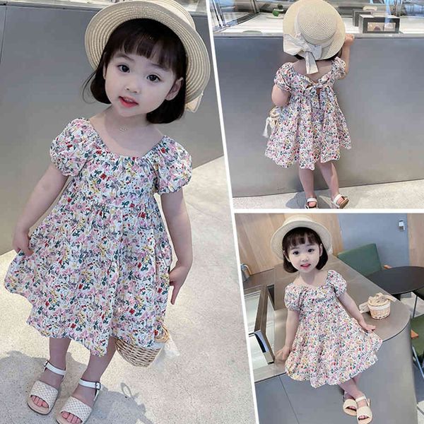

dress girl floral baby girls dresses summer children dresses casual style girl costume 210412, Red;yellow