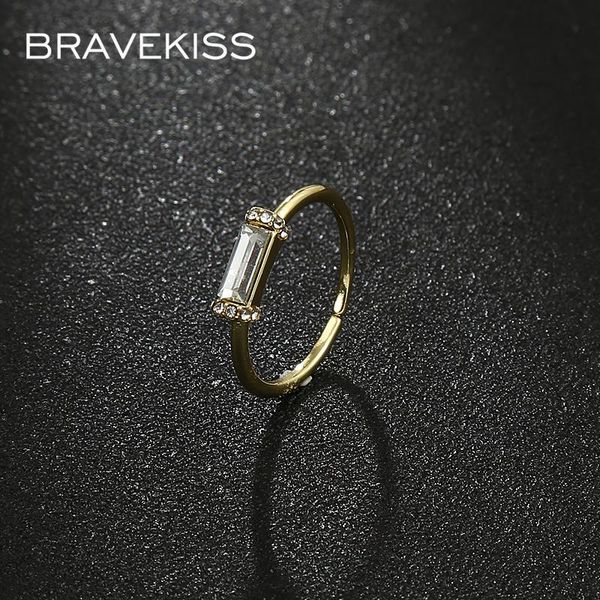

wedding rings bravekiss 2021 cubic zirconia ring for women femme adjustable electroplating gold color fashion jewelry ur0619, Slivery;golden
