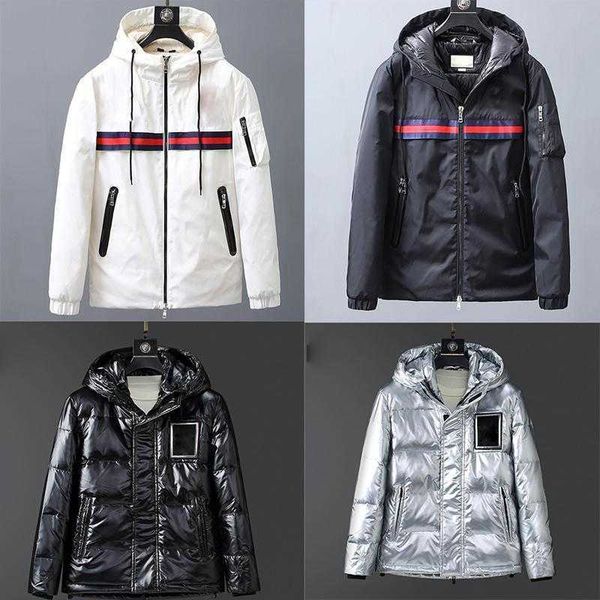 

embroidery letters fashion down jacket men outdoor warm feather winter jacket down-filled hooded thick coat outwear black white jacket parka