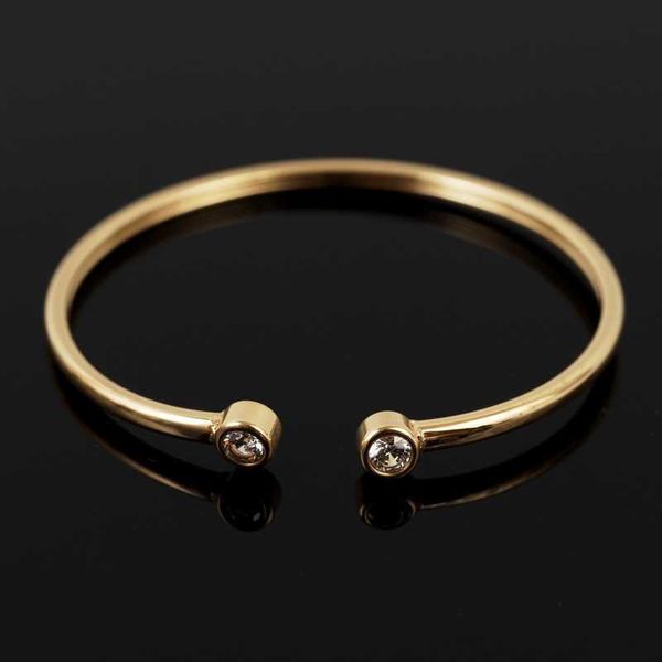 

simple rhinestone adjustable open cuff bangles for women men jewellery gifts mens bracelet stainless steel fashion jewelry q0719, Black