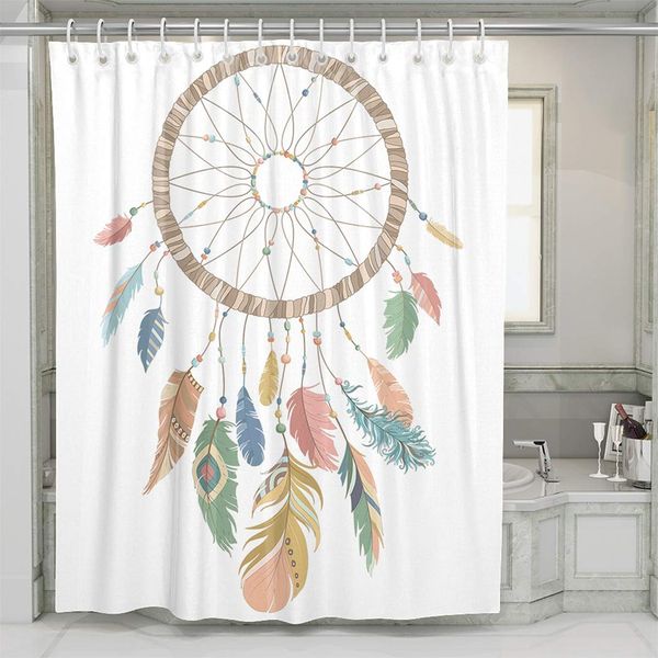 

shower curtain with hook retro romantic dream catcher tribe 72x78 inch extra long size waterproof decoration for family and