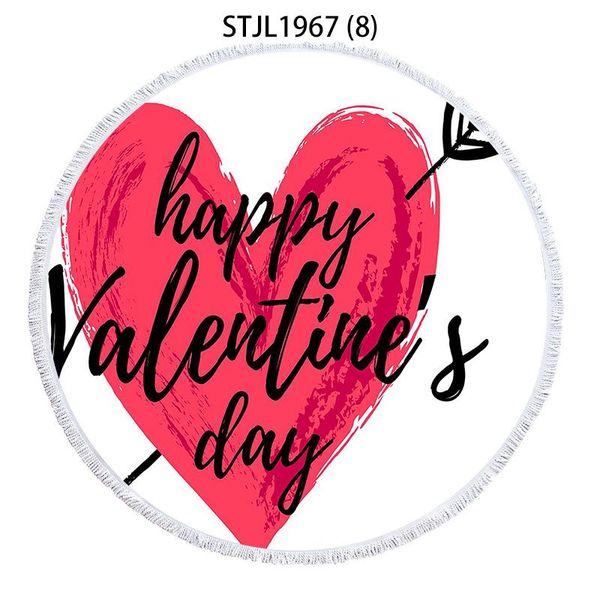 

towel valentine's day love theme round beach fringed luxury strandlaken towels bath