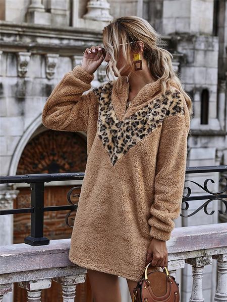 

women dress est loose patchwork casual leopard dresses, Black;gray