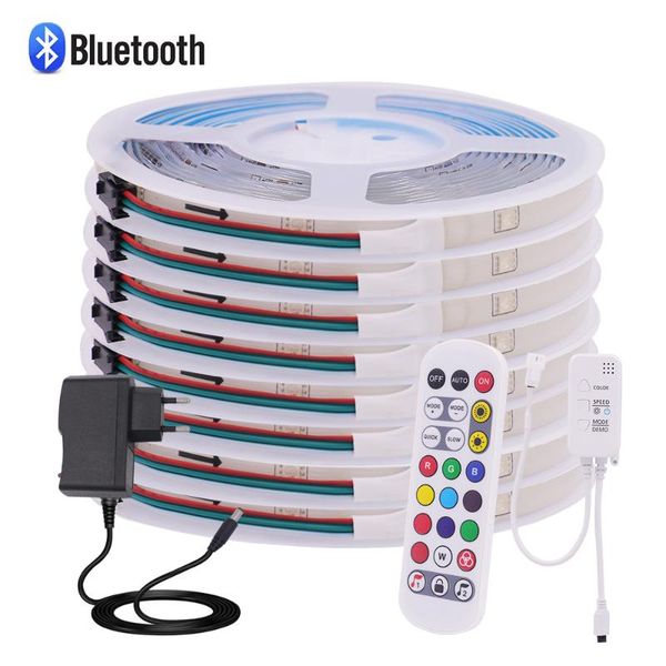 

strips 12v 10m 5m ws2812b dream color led strip lights bluetooth app control waterproof rope lamp 18leds/m addressable tape