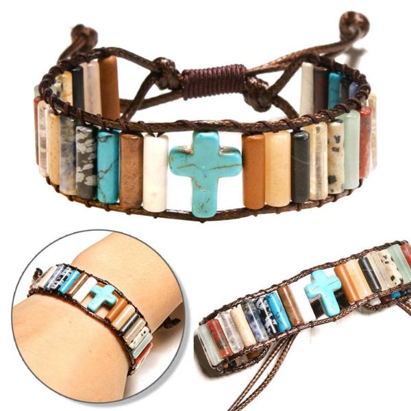 

charm bracelets simple fashion christian cross bracelet bead leather weave hand strap for girls (18ky0924), Golden;silver