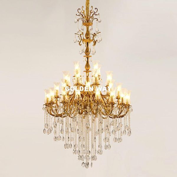 

gorgeous copper chandelier 36arms d135cm led luxurious large vintage hanging lamp for villa el project lighting chandeliers