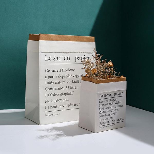 

gift wrap kraft paper bag flower storage for fake artificial flowers bouquet dried handbags nordic living room decor