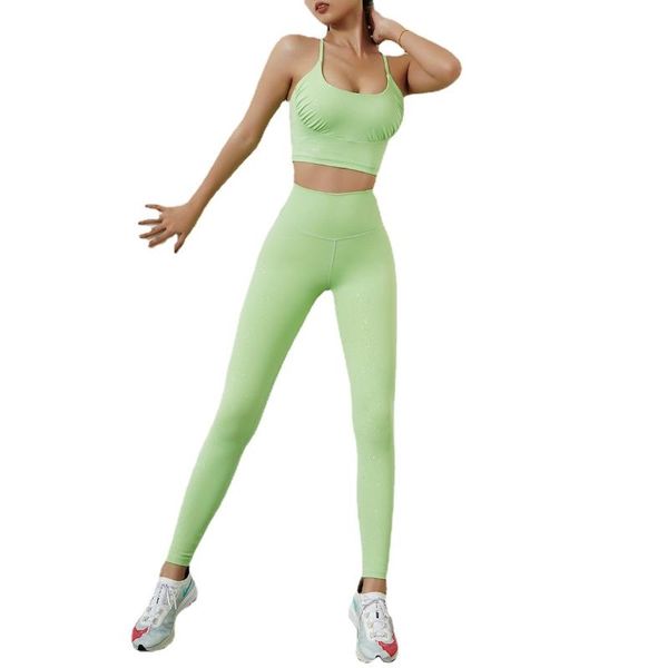 

yoga outfit bronzing sequins suit for fitness gym clothing women sportswear workout set 2 piece sport woman active wear 2021