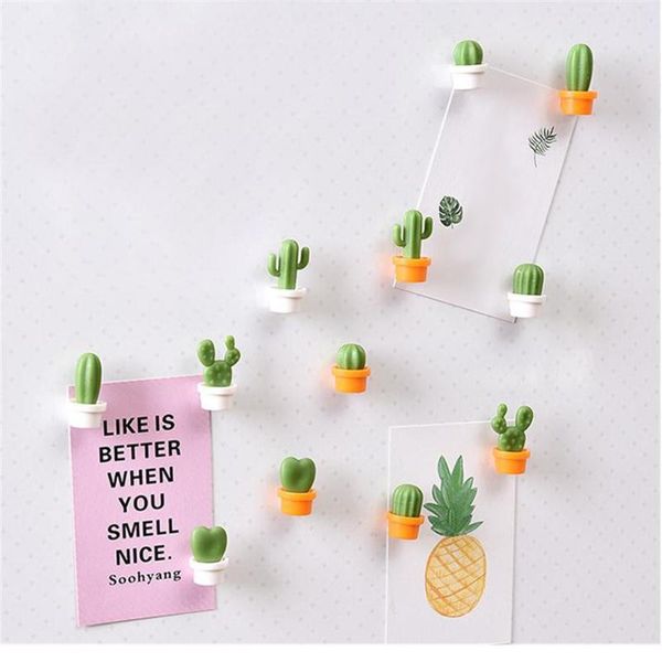 

fridge magnets creative cute refrigerator paste cactus shape green plants magnetic decoration lovely note stick magnet#25