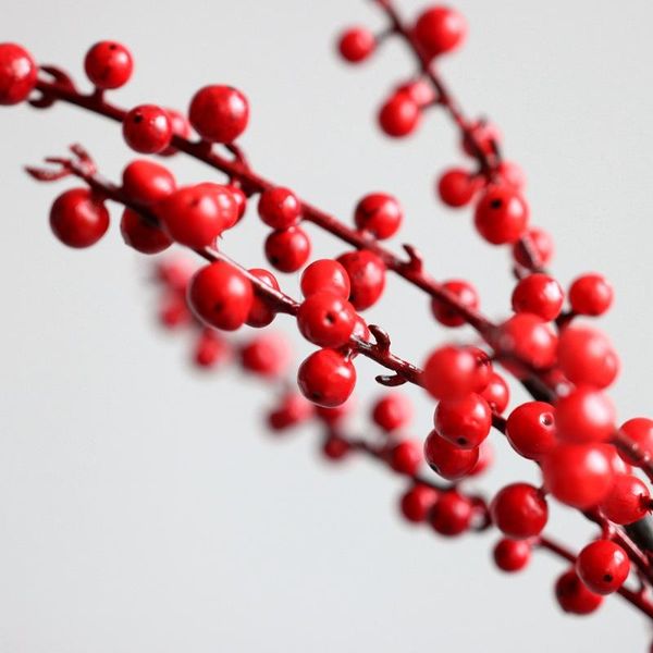 

party decoration north american holly with large crown branches fortune fruit christmas berries simulation chinese decorative hous