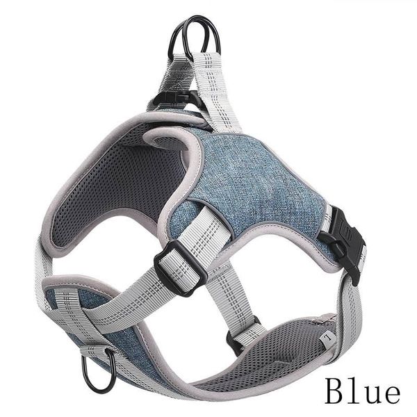 

dog collars & leashes reflective harness nylon comfortable and breathable explosion-proof pet chest strap for small medium large dogs suppli