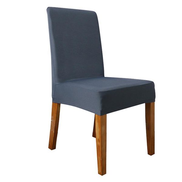 

chair covers dark grey solid color cover milk silk slipcover removable washable protector for dining room restaurant bar