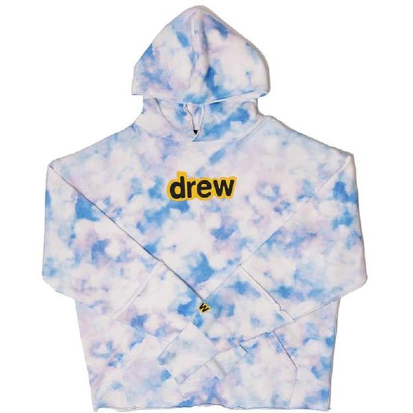 

drew mens hoodies man sweatshirts cotton hoodie men streetwear women's harajuku justin bieber smiley tie dye, Black