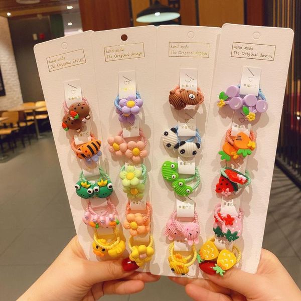 

hair clips & barrettes cute cartoon children's headrope baby does not hurt elastic small rubber band headwear rope, Golden;silver