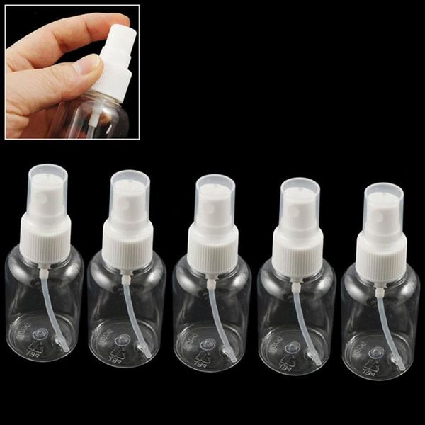 

5/10 pc 30ml portable refillable essential oil atomizer transparent empty plastic spray bottle makeup liquid sprayer bottles storage & jars