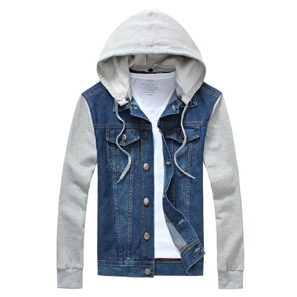 

men's jackets autumn blue mens hooded jacket fashion casual men denim large size s-5xl male coats, Black;brown