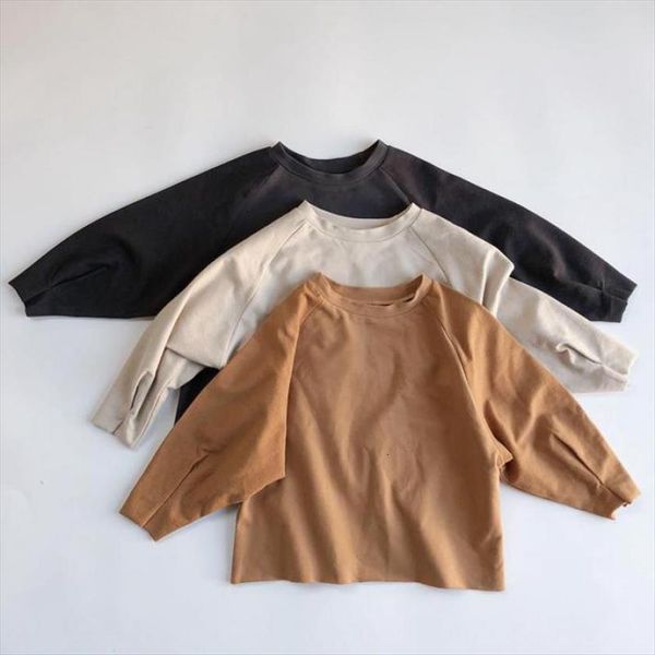 

spring baby boys long sleeve t shirts cotton girls bottoming children casual kids solid color, Blue