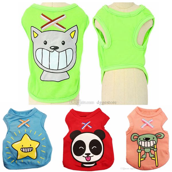 Personalidade Panda Starfish Starfish Vestuário Sublimação Pet Roupas Colete Colete Primavera Verão Dogg Vests Ventilação Camisa Para Cães Pequenos Big Big Gato Gato XS A30