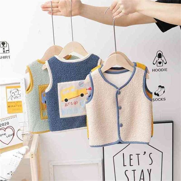 

boys lamb velvet padded vest for fall/winter baby sleeveless to keep warm children's clothing waistcoat p4708 210622, Camo