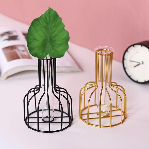 

vases nordic simple flower stand iron frame vase family rack bottle ornament christmas decoration pot holder jarrones