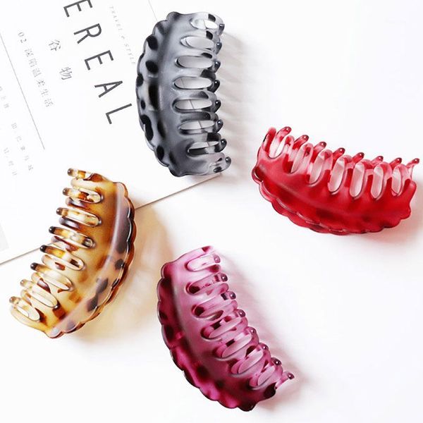 

fashion women hair claw clip crab for plastic leopard clips girls accessories1