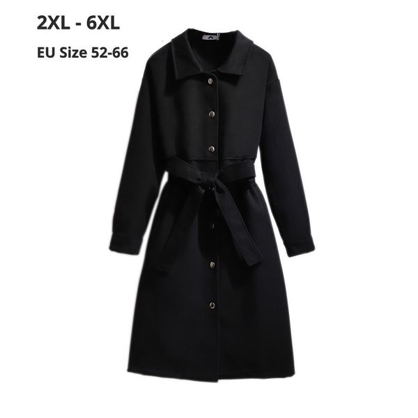

wool plus size 6xl 5xl 4xl 3xl 2xl fashion women autumn winter long femme elegant black grey woolen coats slim for mujers