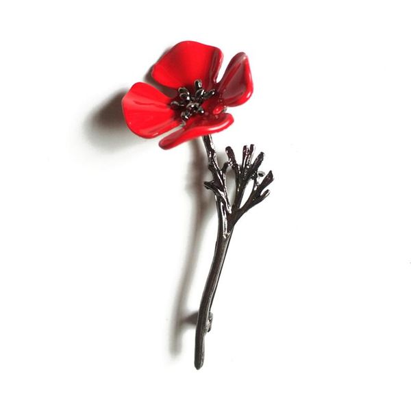 

pins, brooches vintage red flower brooch enamel pin corsage pins for women suit shirt collar lapel badge dress scarf buckle fashion jewelry, Gray