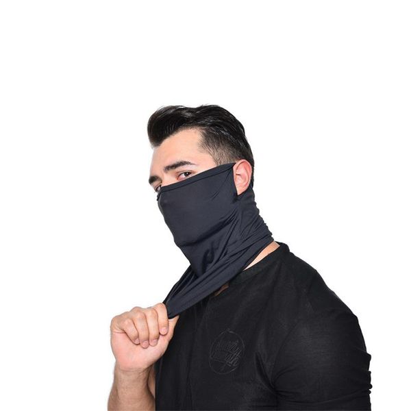 

cycling caps & masks multifunction ootdoor sport neck warmer tube scarf with ear loops windproof breathable face mask ski bandana, Black