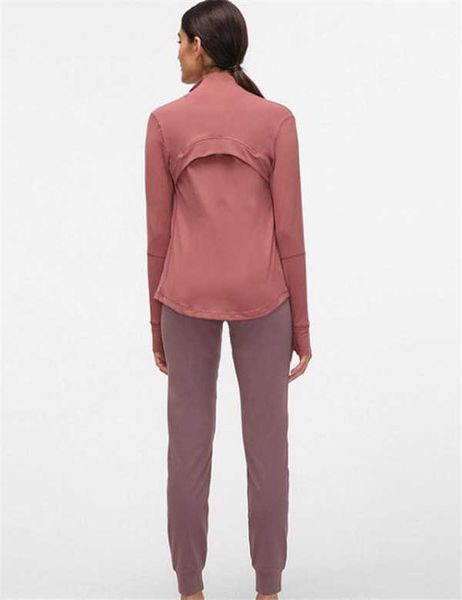 

l-78 autumn winter new zipper jacket quick-drying outfit yoga clothes long-sleeve thumb hole training running women piglulu slim2022, Gray