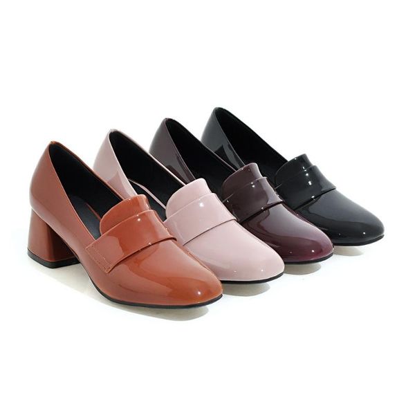 

dress shoes pqecfs big size 33-43 spring & autumn fashion women square toe heels pumps 4 colors, Black