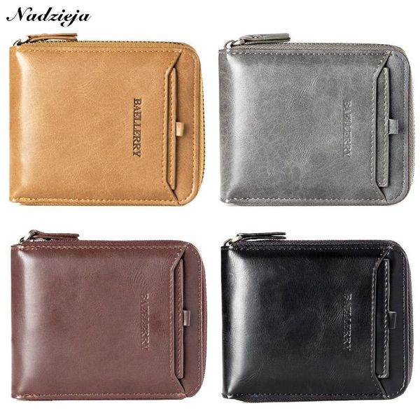 

wallets baellerry men's short wallet pu leather male vertical zipper retro youth small coin purse, Red;black