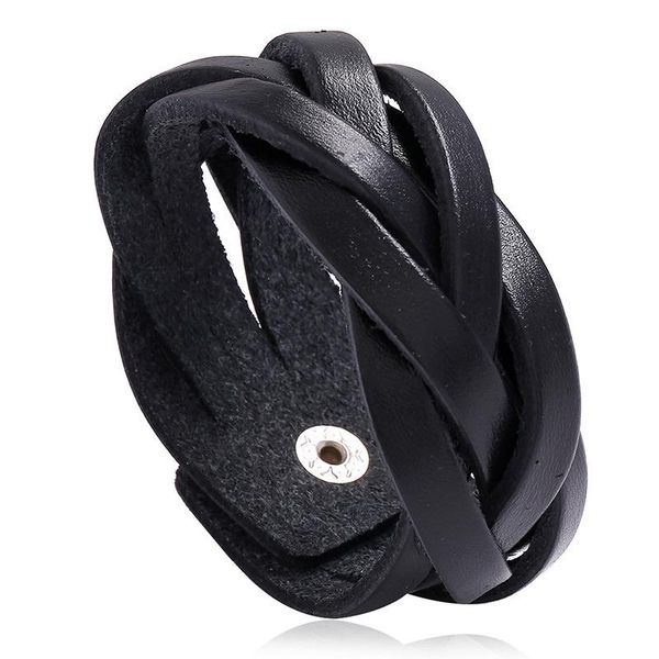 

tennis multi strips leather overlapping handmade male bracelets simple fashion men genuine bangles black wristbands jewelry, Golden;silver