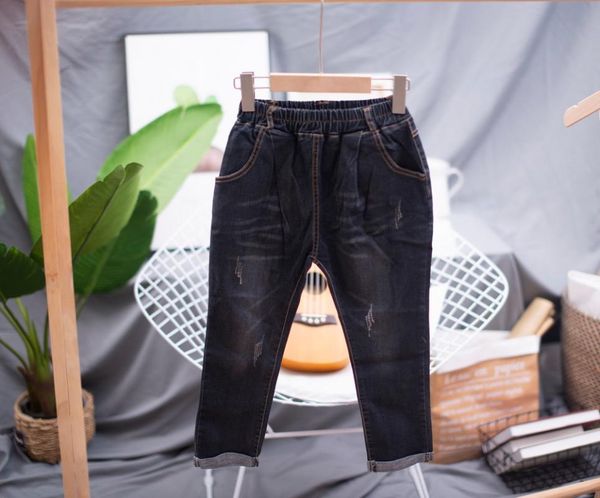 

jeans 2021 children's spring and autumn models boys casual fashion trousers pants women's cloth, Blue