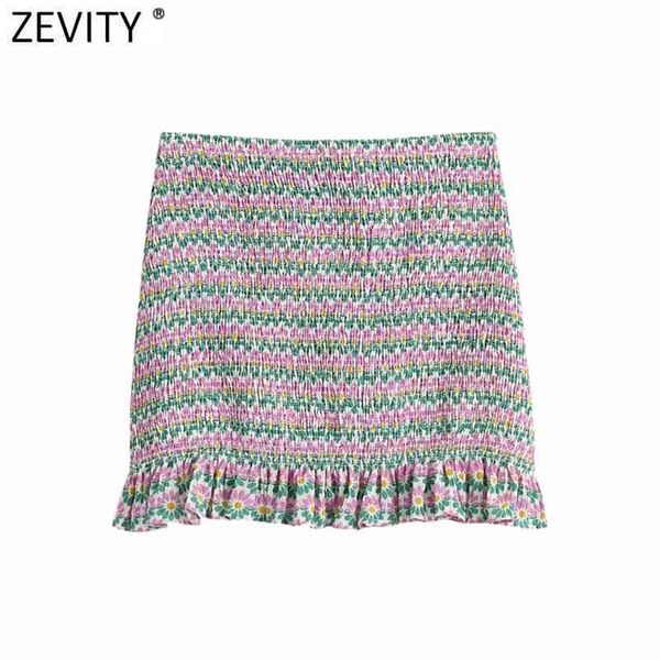 

women vintage honeycomb printing pleated mini skirt faldas mujer female side zipper slimming summer vestidos qun751 210416, Black