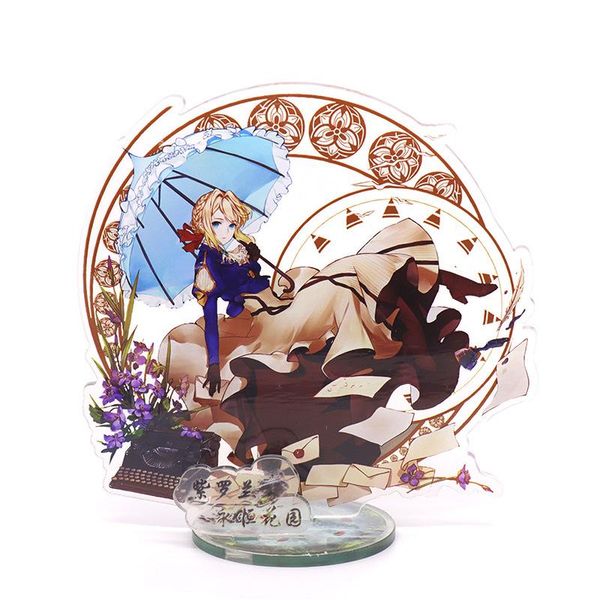 

keychains violet evergarden keychain man anime key chain women acrylic standing ring couples keyring fashion porte clef, Silver